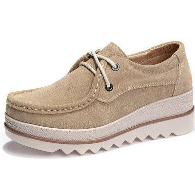 Women's Shoes 2021 Spring Autumn Genuine Leather platform sneakers slip on casual shoes female wedge sneakers for women