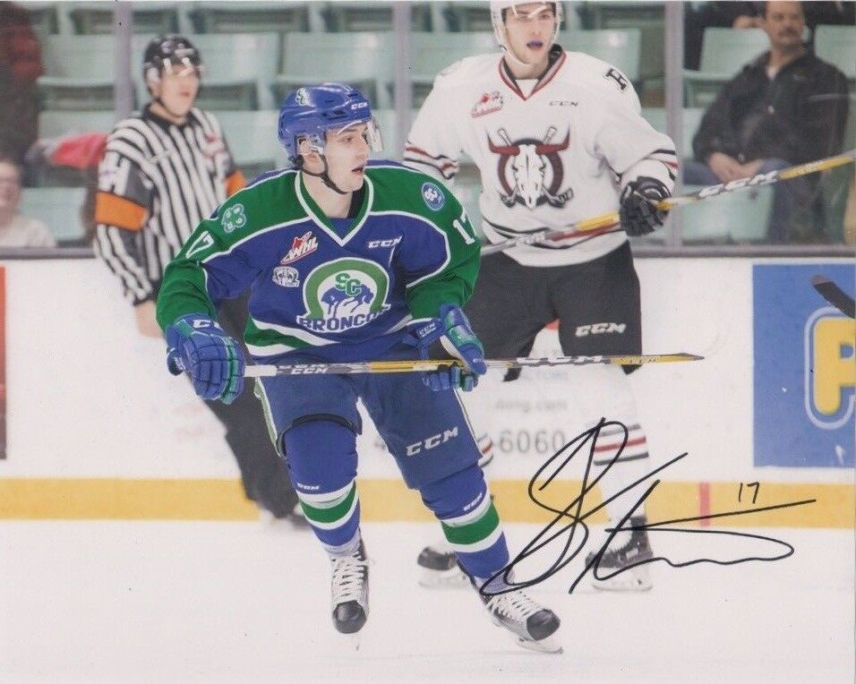 Swift Current Broncos Tyler Steenbergen Signed Autographed 8x10 WHL Photo Poster painting COA