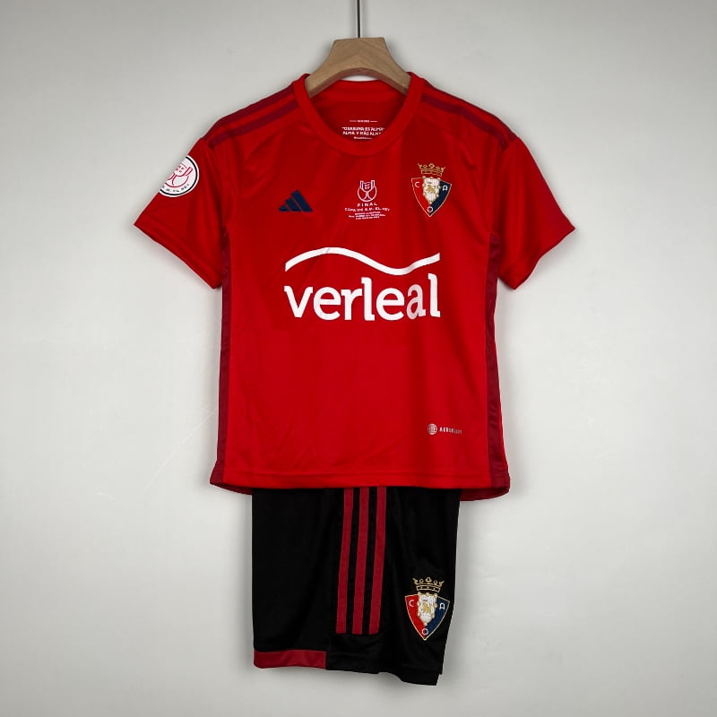 23-24 Kids Osasuna Copa Del Rey Red Soccer Jersey