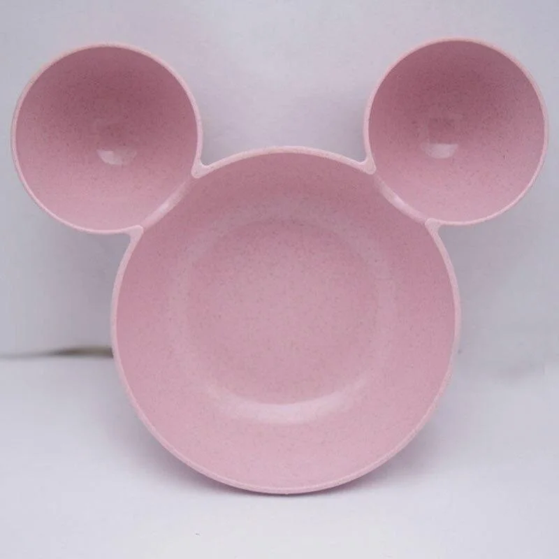 Wheat Straw Baby Dinner Bowl children cartoon tableware set kid dinner plate baby training Bowl spoon fork for dropping opp pack