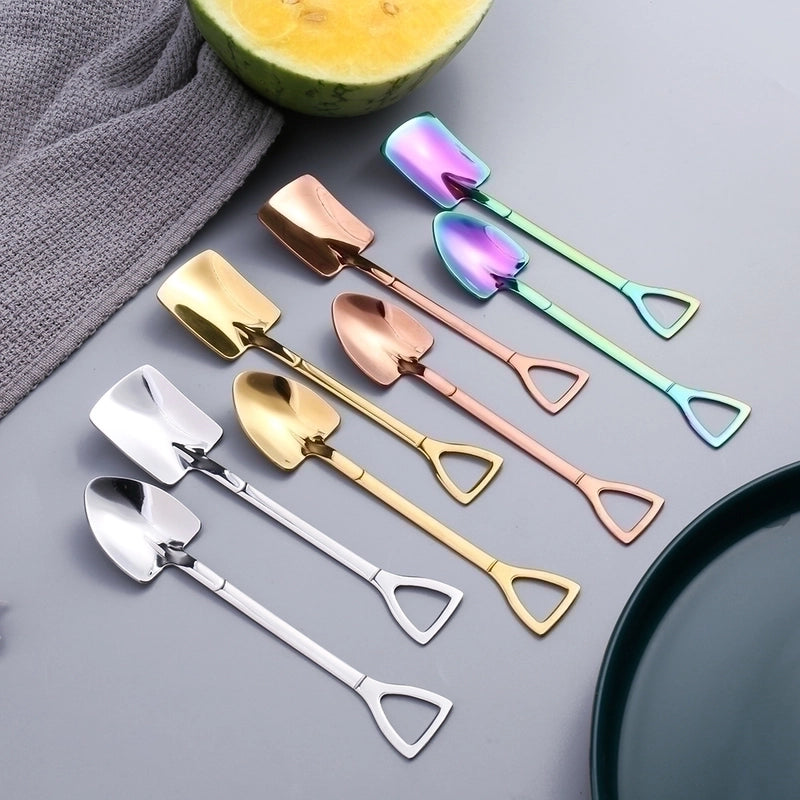 Casual Solid Color Stainless Steel Spoon 1 Piece