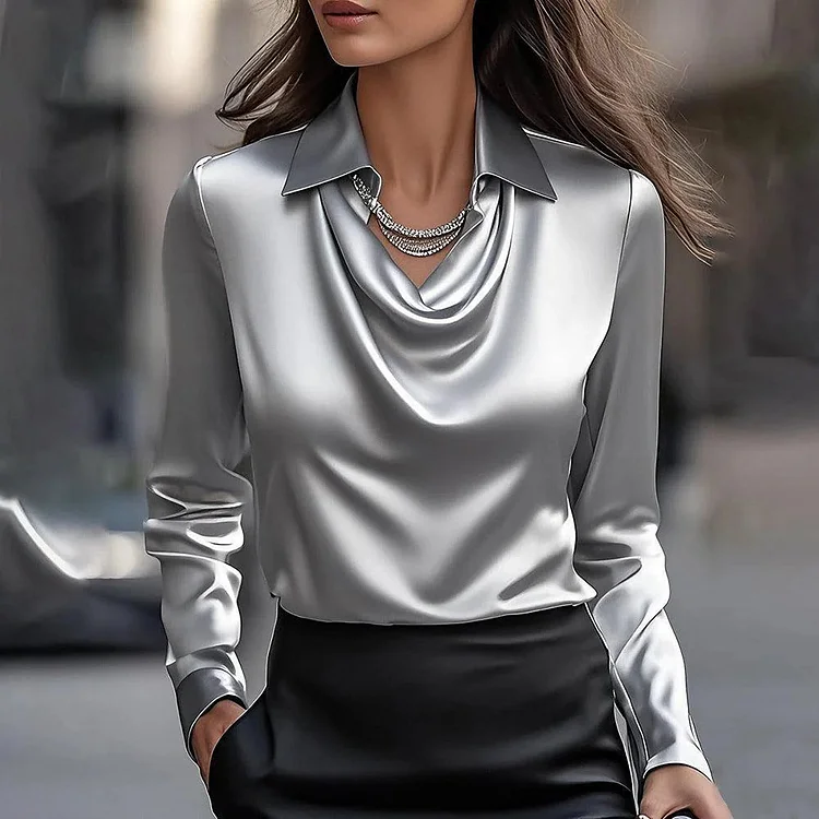 Ladies white Satin Blouse