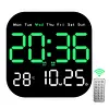 Digital Wall Clock LED Desk Alarm Clock Temperature/Date Display for Home Office