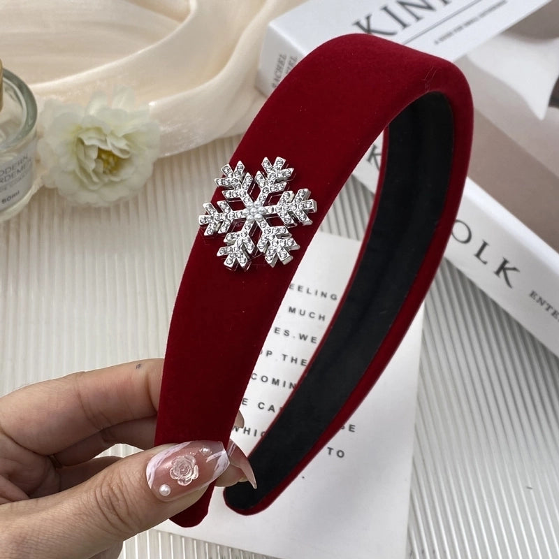 Elegant Cute Sweet Women’s Bow Knot Snowflake Flannel Rhinestones Hair Clip