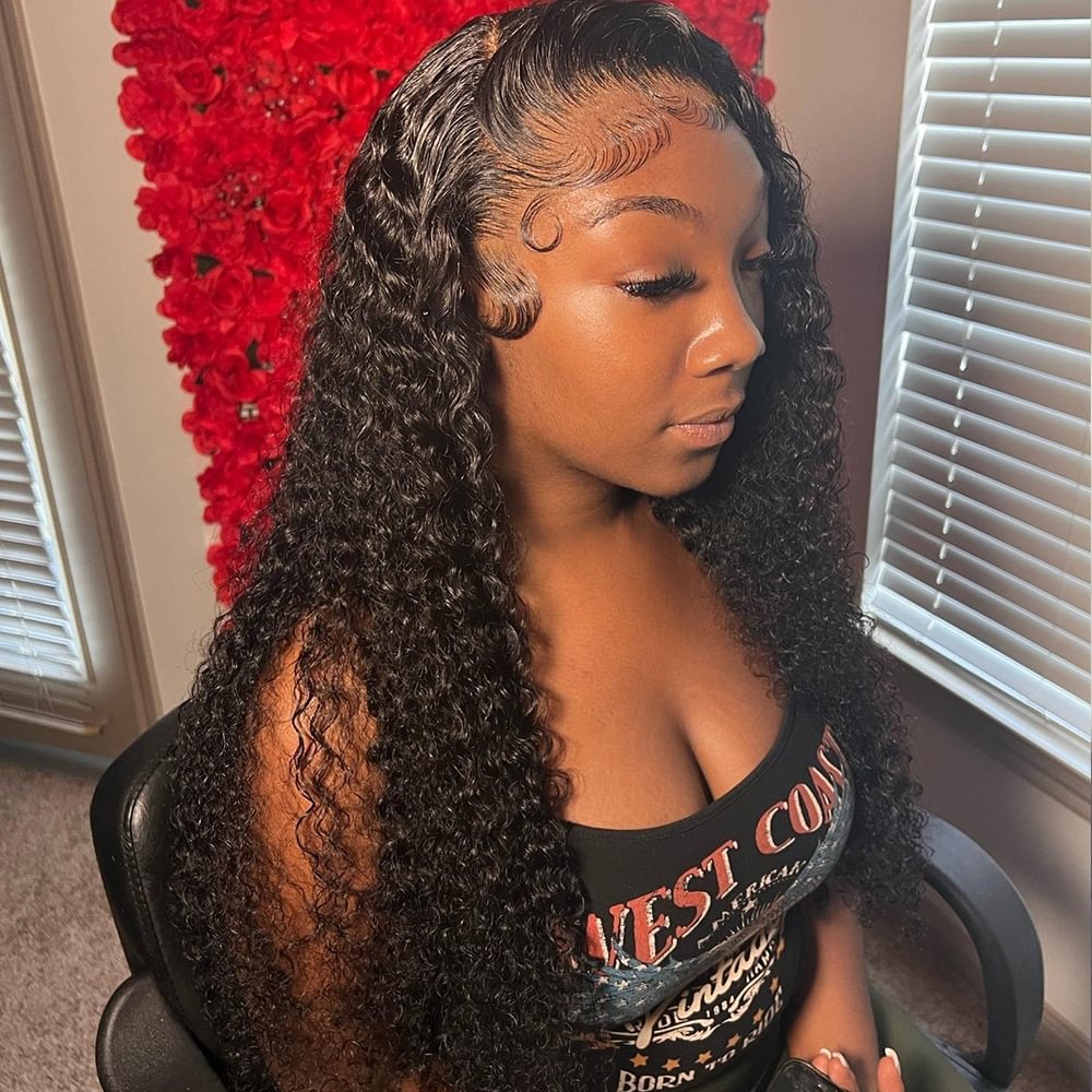 Deep Wave Lace Frontal Wig 13x4 Hd Lace Frontal Wig Curly Human Hair Wigs For Black Women Water Wave Full 360 Lace Frontal Wig US Mall Lifes