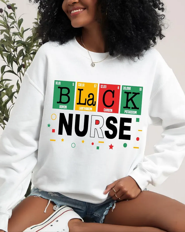 Black Power Black Nurse Crewneck Sweatshirt