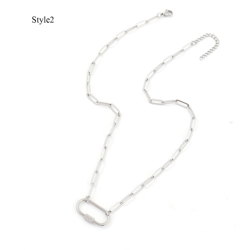Elegant Minimalist Classic Style Oval 201 Stainless Steel 304 Stainless Steel Necklace
