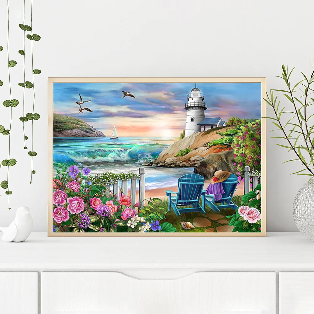 Diamond Painting - Full Round Drill - Seaside Scenery(40*30cm)