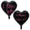 50PCS Valentine's Day I LOVE YOU English Chinese 18" Hearts Aluminum Film Balloons Ceremony Party Decor