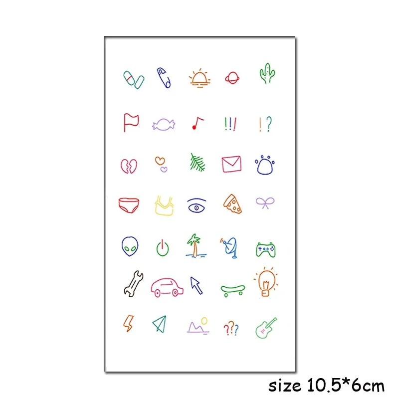 Temporary Tattoo Stickers Sexy Cross English Alphabet Line Fake Tatto Waterproof Tatoo Hand Leg Belly Small Size for Women Men