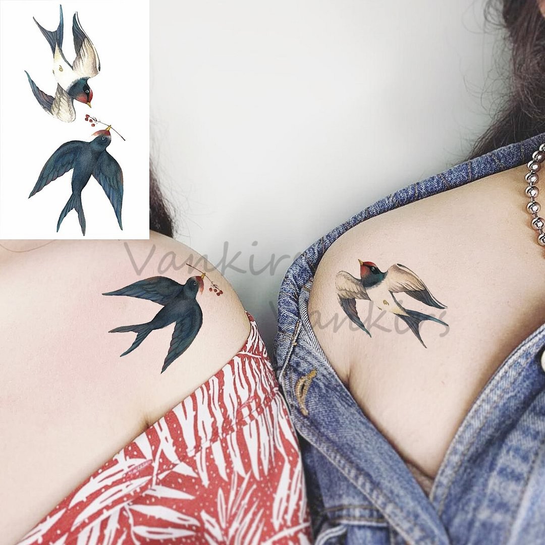 Gingf Wolf Temporary Tattoos For Women Men Realistic Rose Flower Planet Floral Angel Wings Fake Tattoo Sticker Arm Body Tatoos