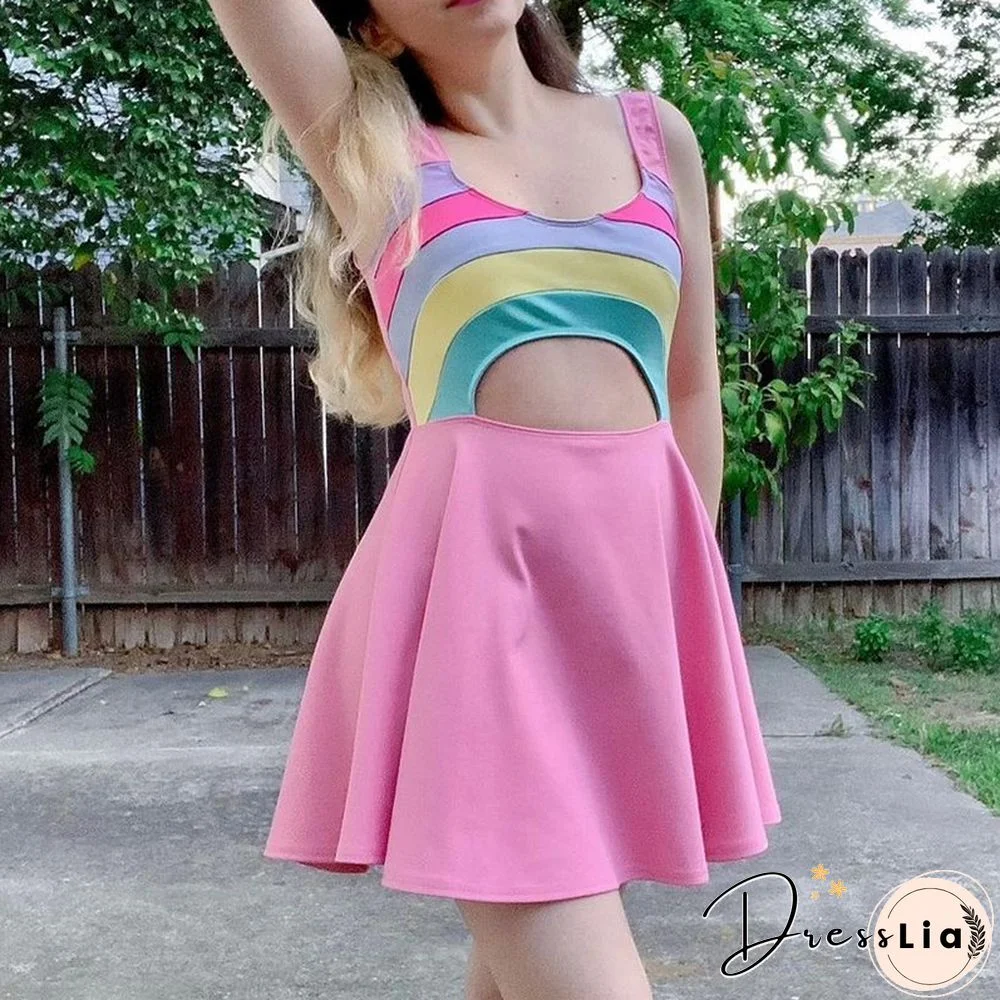 Sexy Summer Hollow Out Mini Dresses Women Vintage Patchwork Beach Dress Elegant Boho Outfits Evening Korean