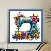 Flower Sewing Machine-Partial 11CT Stamped Cross Stitch Bead Embroidery 36*36cm tapestrymarket