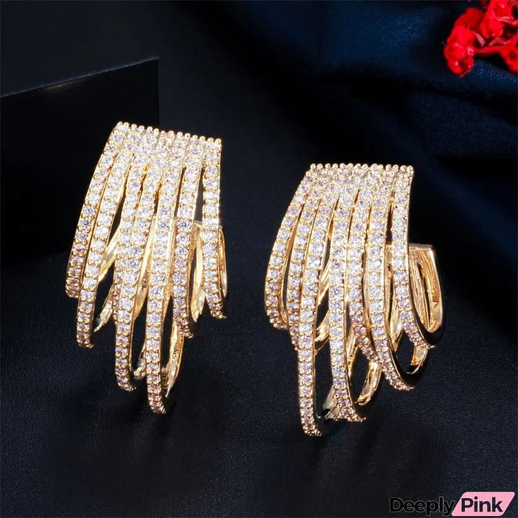 Irregular Vintage Hollow Out Personality Zircon Earrings