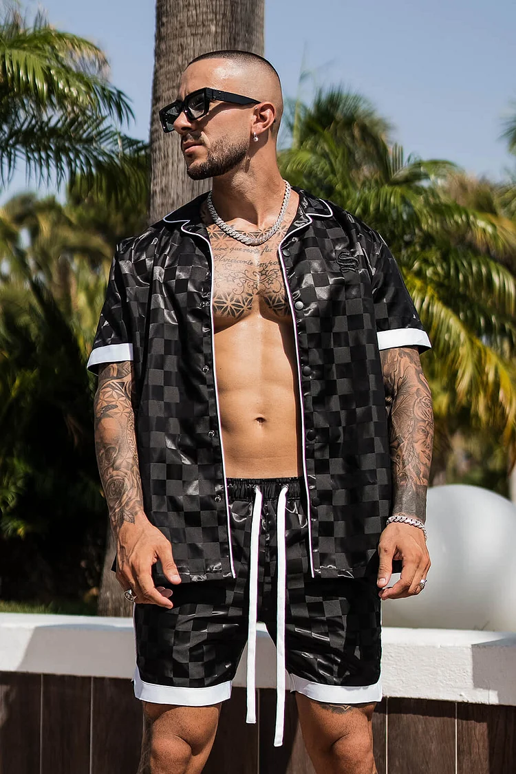 Resort Suit - Black Checkerboard