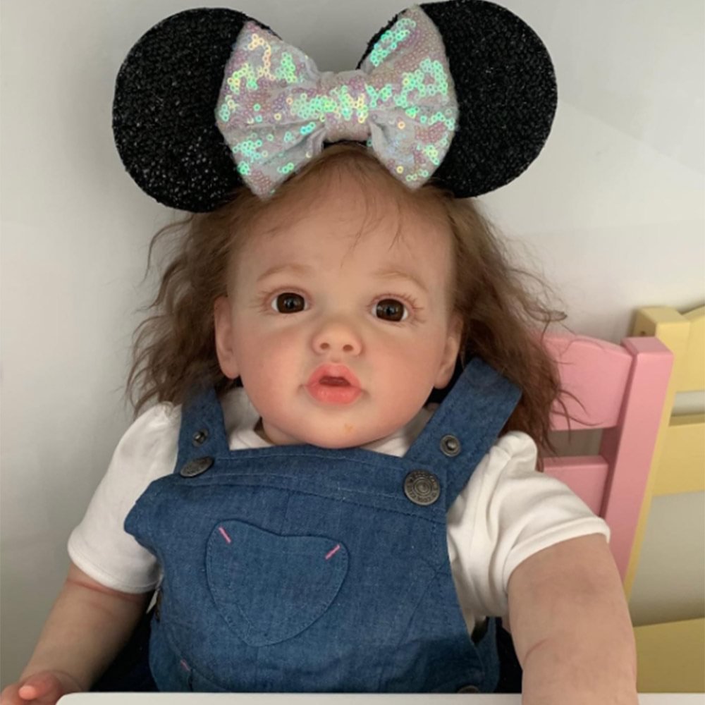 [Adorable Awake Girl] 22'' Super Trending Realistic Reborn Baby Doll Nelly, Silicone Vinyl Body