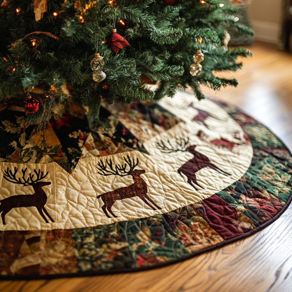 Woodland Elegance Quilted Christmas Tree Skirt NCU0PT2387