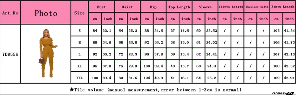 Spring Sexy Ginger Round Neck Hollow Out Backless Long SLeeve Crop Top and Match Pants wholesale Two Piece Sets