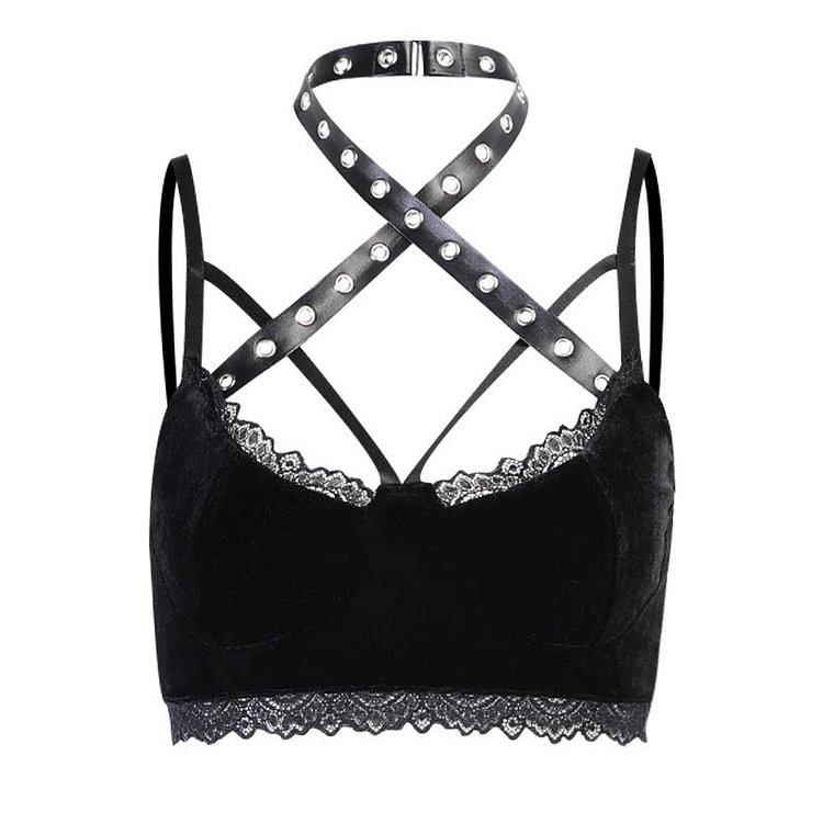 Grommet Cross Strap Camisole Top