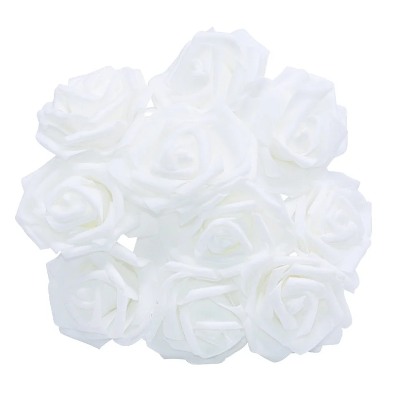 10/20/30 Heads 8cm Artificial PE Foam Rose Flowers Bridal Bouquet For Wedding Table Home Party Decorations Scrapbook DIY Wreath