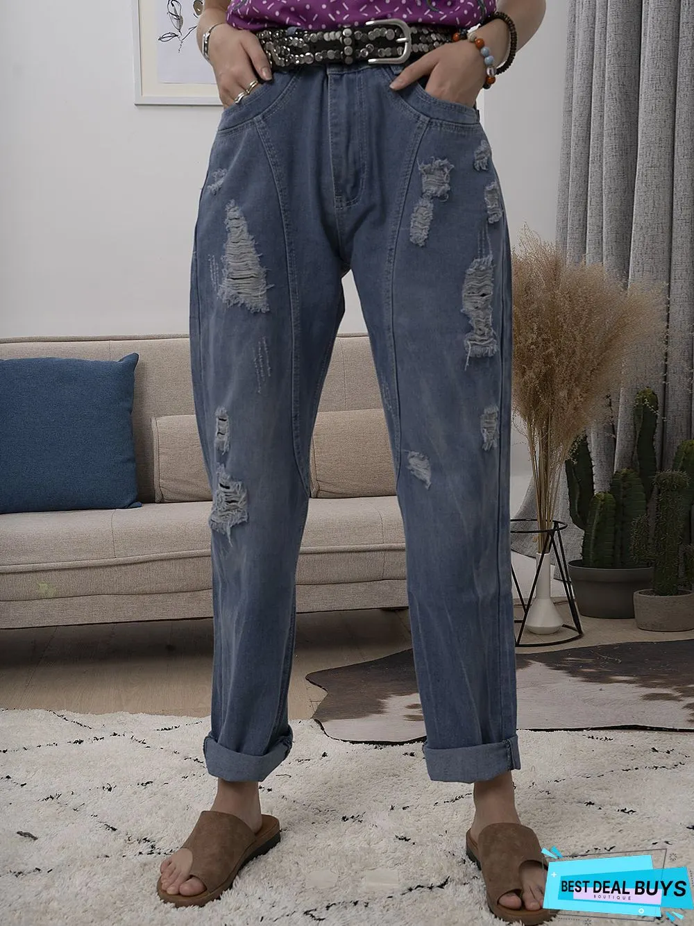 Blue Casual Denim Jeans