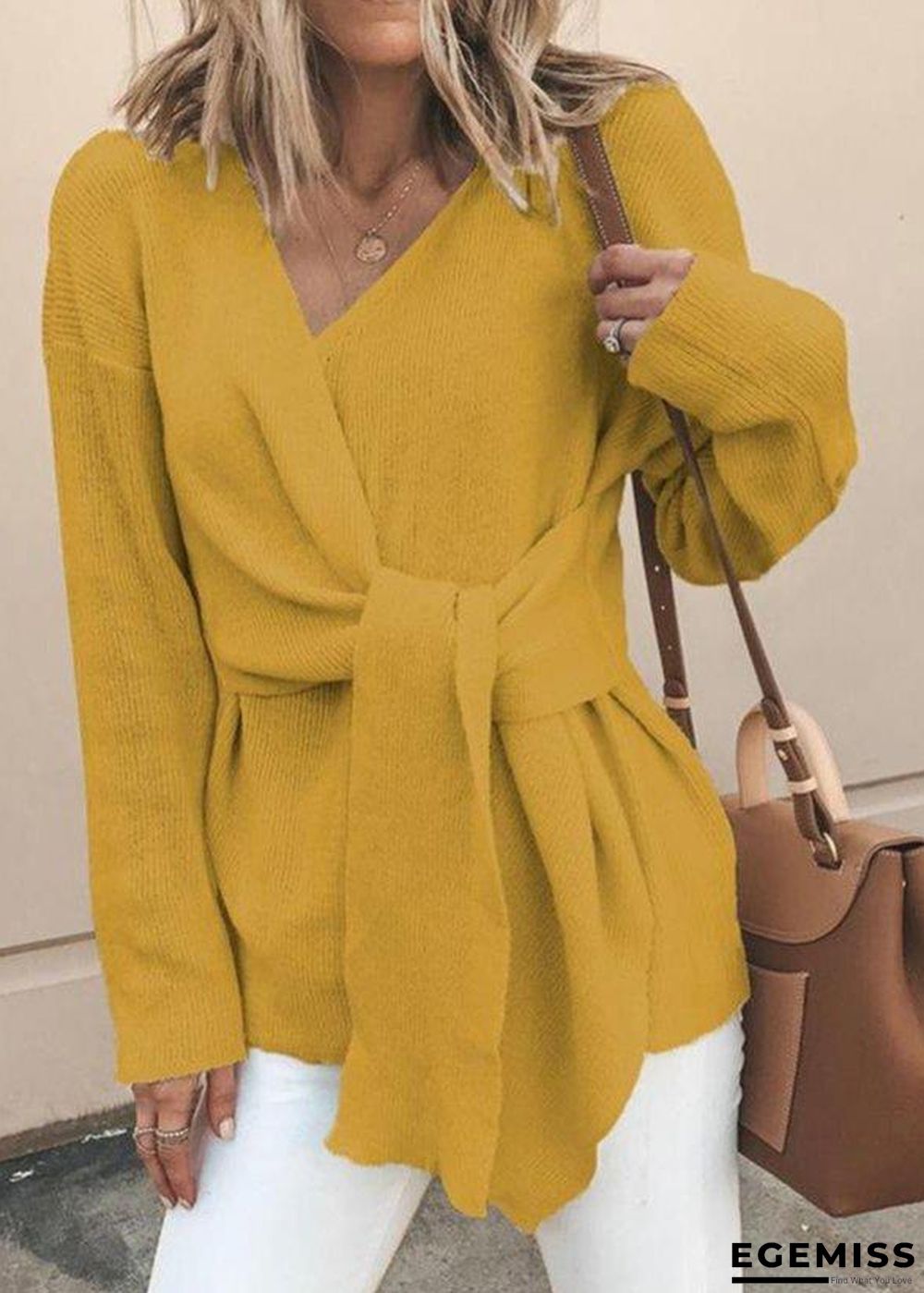 Casual Lace-Up Sweater | EGEMISS