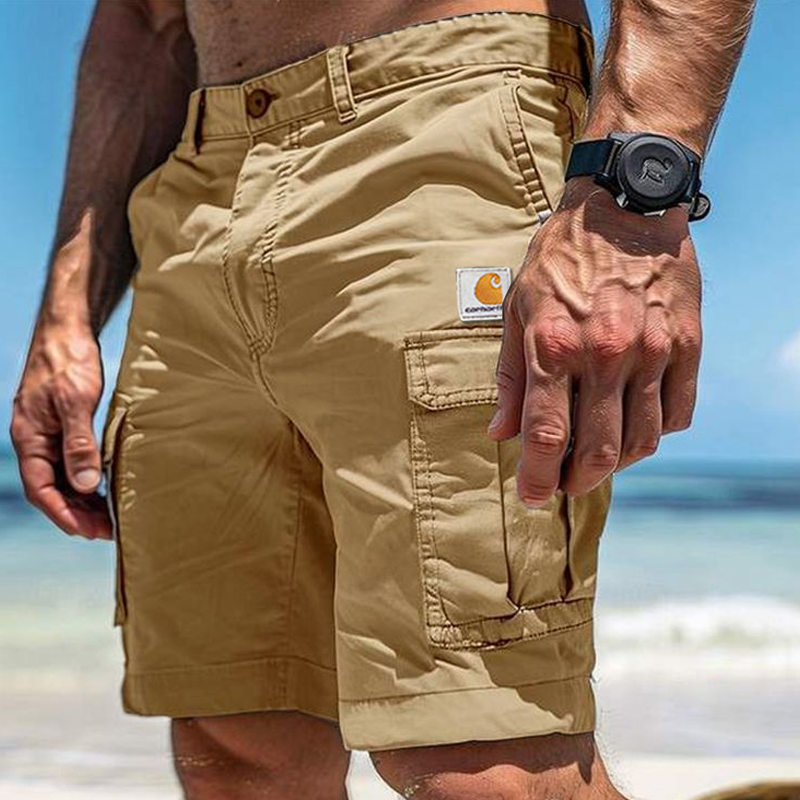 Men's Casual Cargo Shorts With Adjustable Waistband And Multiple Pockets For Summer Outdoors