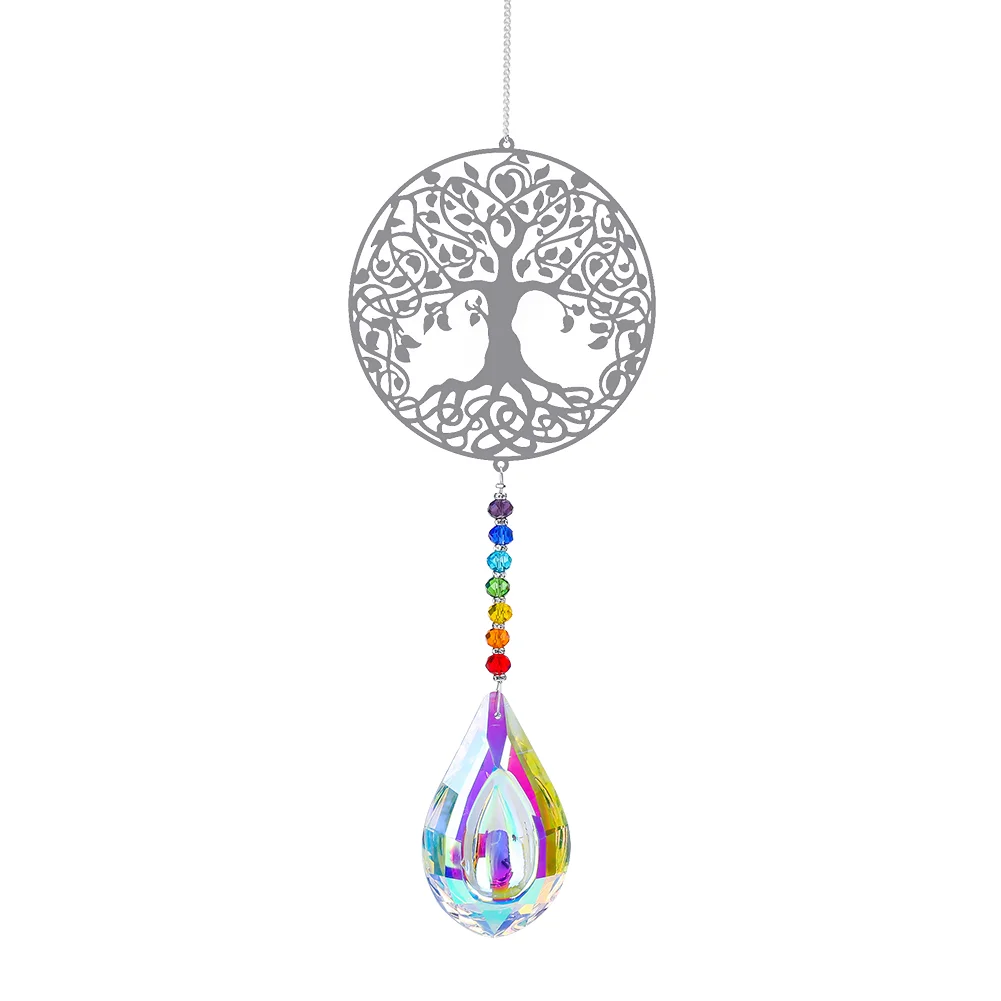 Crystal Pendant Colorful Beads Hanging Drop Curtain Chandelier Decor (C)