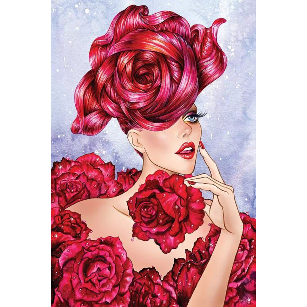 

30*30CM - Elegant Lady - Round Drill Diamond Painting, 501 Original