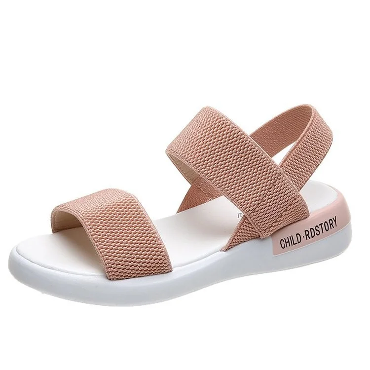 Breakj Breakj Sandals Women's Elastic Tight 2025 Summer New Students Wear Fairy Wind Roman Beach Women's Shoes Outside The Flat