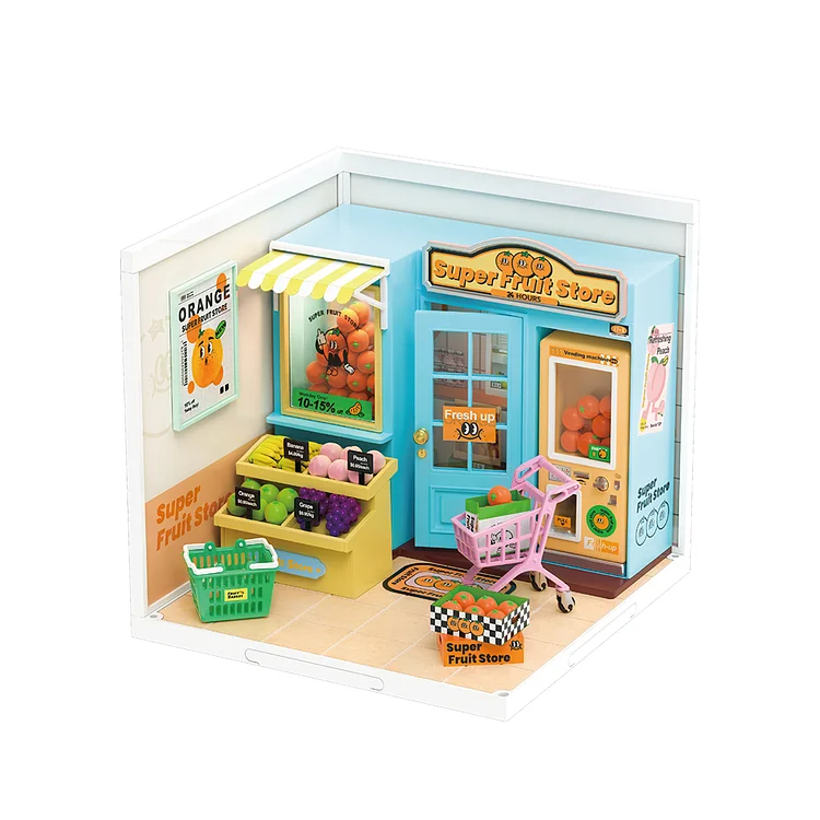 Rolife Super Creator Super Fruit Store Plastic DIY Miniature House Kit DW003 | Robotime-ca
