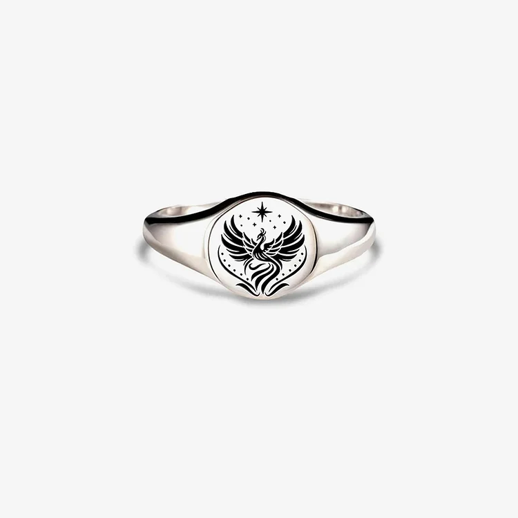 Fuck It & Begin Again Phoenix Signet Round Ring