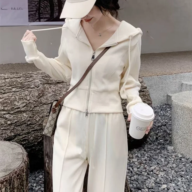 Toloer Toloer Suit Female Spring 2024 New Korean Version Loose Show Thin Casual Two-Piece Set Of Fashion Foreign Style Hoodie-Outfit Ideas