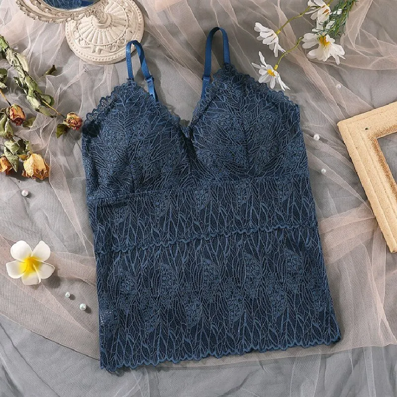 Sexy Tank Top Padded Shape Women Camisole Feminino Top топ Hollow Lace Beauty Back Vest Crop Tee Comfortable Cami топики женские