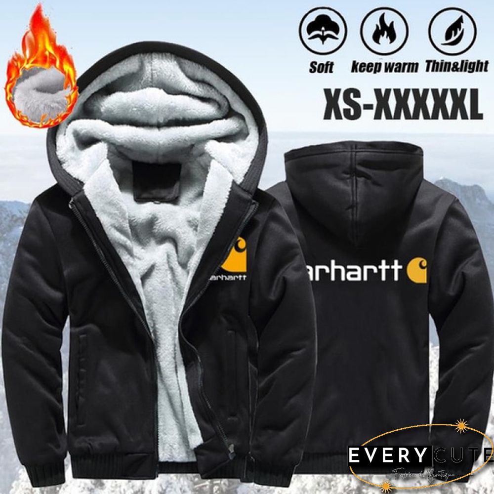 Fashion Winter Plus Fleece Jackets Men's Camouflage Hooded Cotton Down Jacket Plus Size Long Sleeve Zipper Jacket Coat