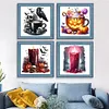 8pcs Halloween-11CT Stamped Cross Stitch Set 12.5*12.5cm/4.92*4.92in tapestrymarket