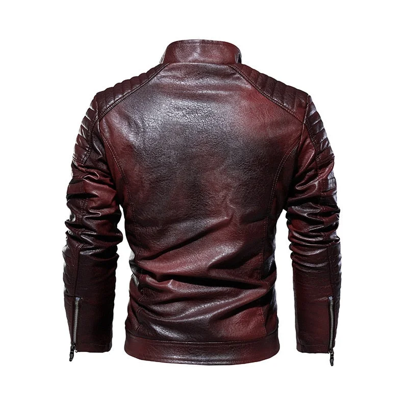Huiketi PU Leather Jacket Men Winter Fleece Slim Motorcycle Leahter Jackets Mens Stand Collar Casual Leather Suede Outerwear Man 7XL