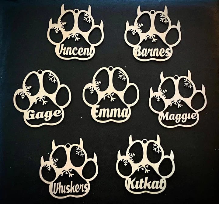 PERSONALIZED DOG/CAT PAW CHRISTMAS ORNAMENT