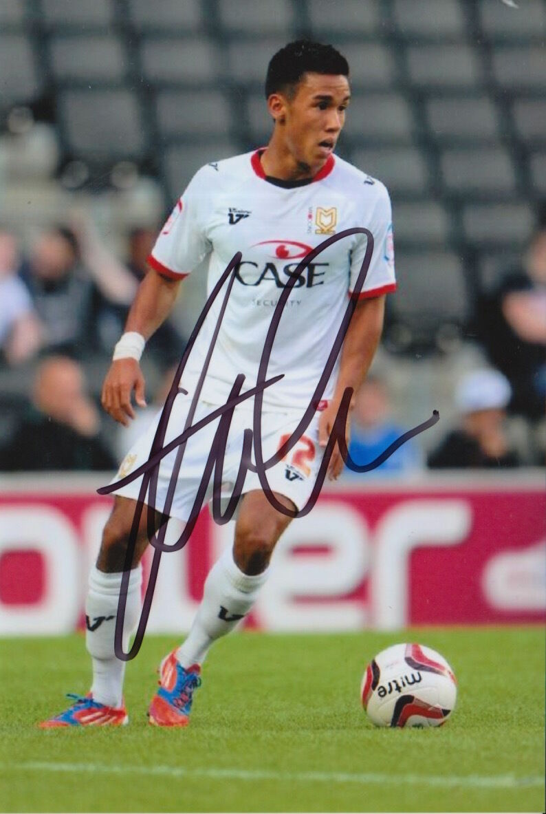 MK DONS HAND SIGNED ADAM CHICKSEN 6X4 Photo Poster painting 12.