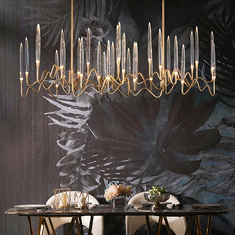 Rectangular Chandelier With Clear Crystal Vjlight