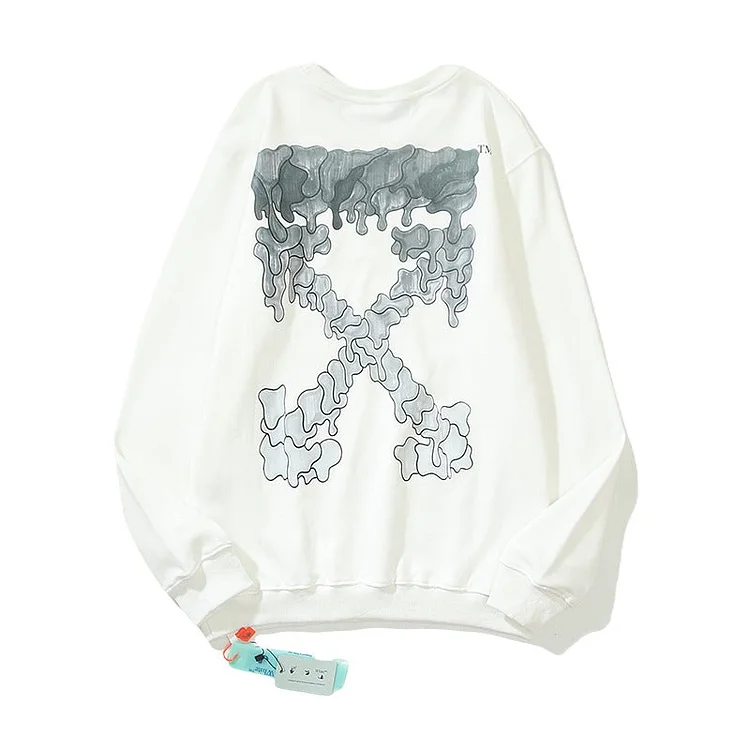 off White Sweatshirts Autumn Printed Sweater Ow round Neck Loose Casual Men and Women