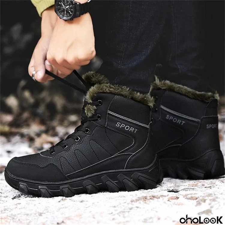 Men's Casual Fashion Outdoor Plus Size Plush Thermal Boots