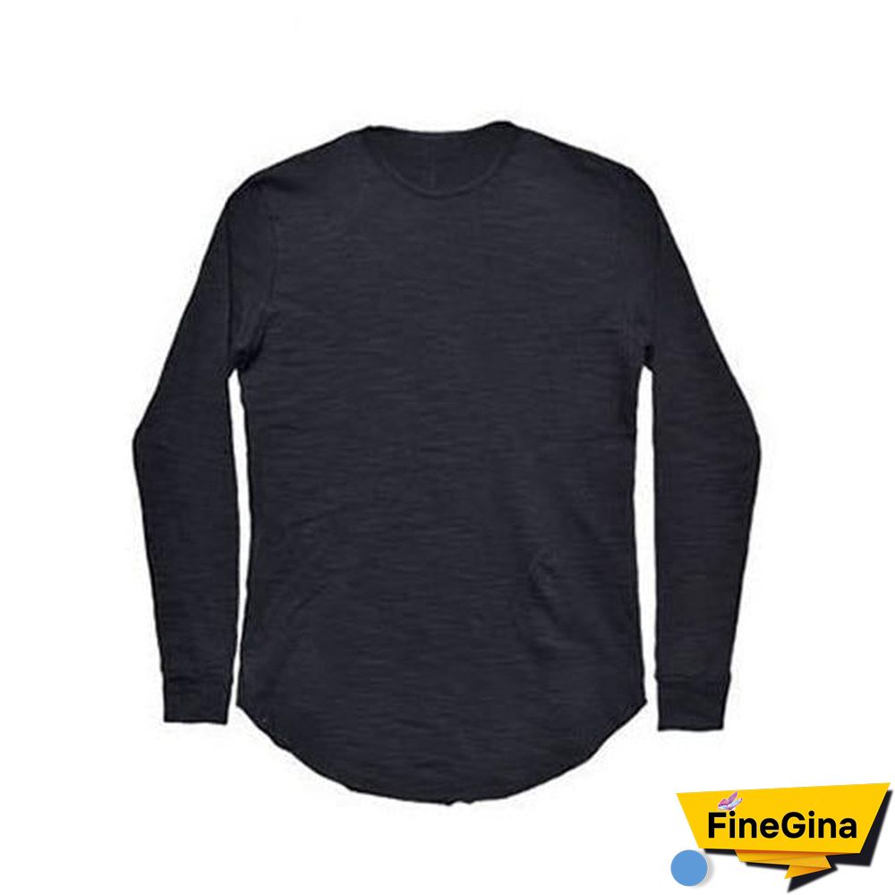 Plus Size Fashion Casual Slim Elastic Soft Solid Long Sleeve Men T Shirts Male Fit Tops Tee