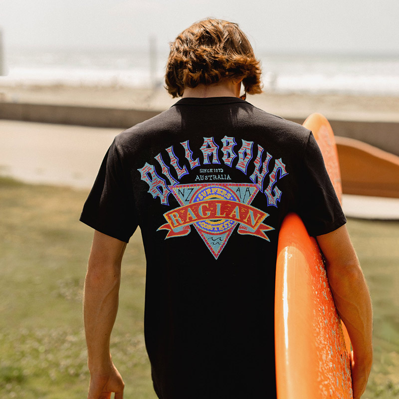 Unisex Surf Print Beach Vacation Short Sleeve T-Shirt / [blueesa] /