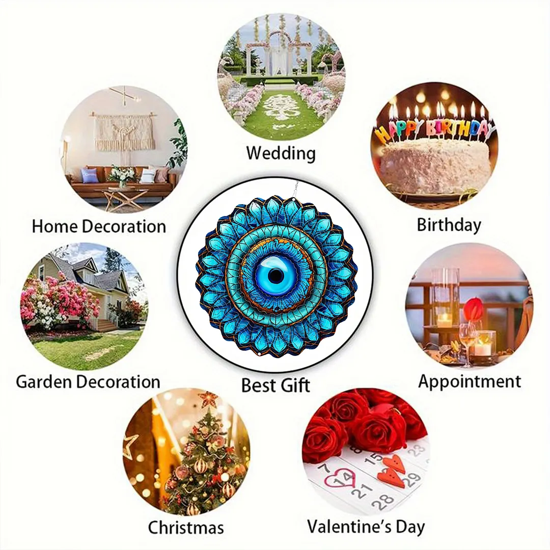 Mandalas Hanging Wind Spinner 360 Degree Rotating 3D Garden Wind Spinners 10-Inch Hanging Wind Catcher Art Gift for Home Garden Halloween Christmas (05)