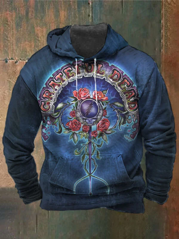Unisex Skull Print Heavyweight Hoodies