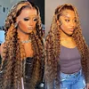 100% Human Hair HD 360 Lace Honey Blonde Deep Wave Wig