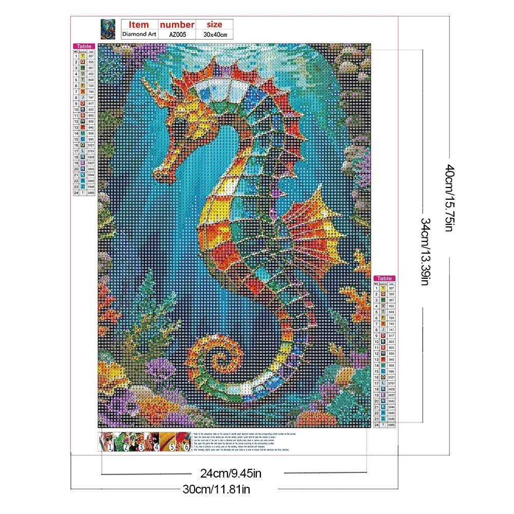 Diamond Painting - Full Round Drill - Seahorses(Canvas|30*40cm)