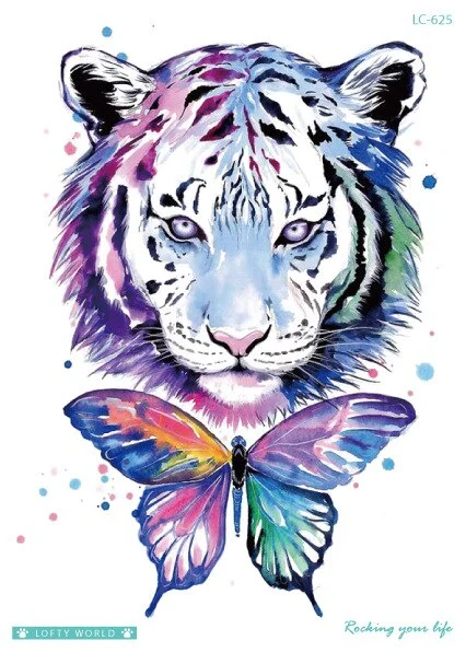 Sdrawing Transfer fake tattoo Waterproof Temporary Tattoo sticker men women Tiger wolf tattoo flash tatto arm tatoo makeup sticker