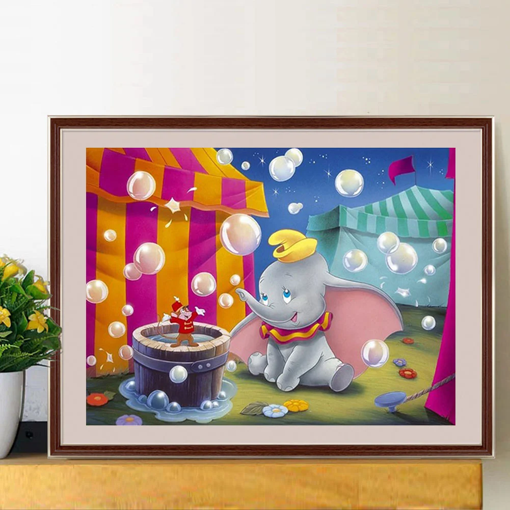 Full Round Diamond Painting 40*30cm - Baby Elephant